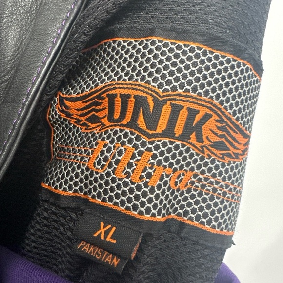 Ladies UNIK Ultra Heavy leather Motorcycle Jacket  Hooded Liner Sz XL - Picture 5 of 5